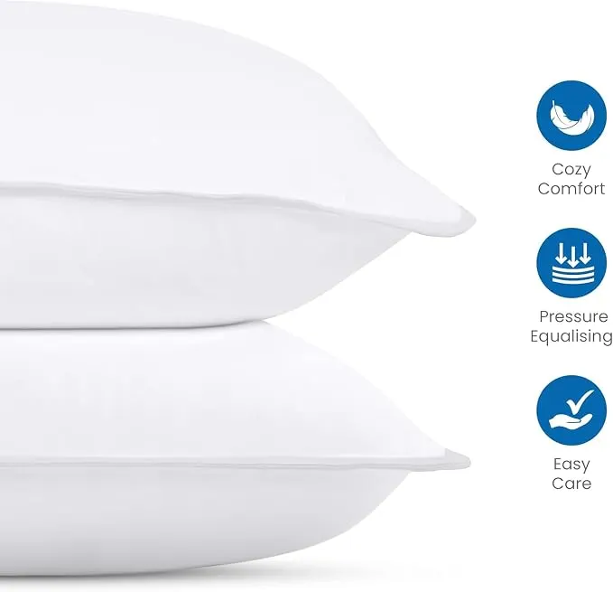1 - Utopia Bedding Oreillers 60x60cm Lot de 2, Coussins de Lit Blanc, photo 4